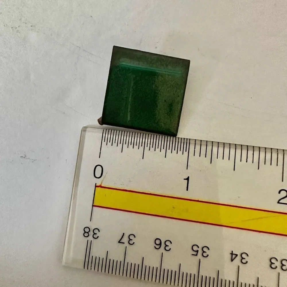 Green square vintages brooch